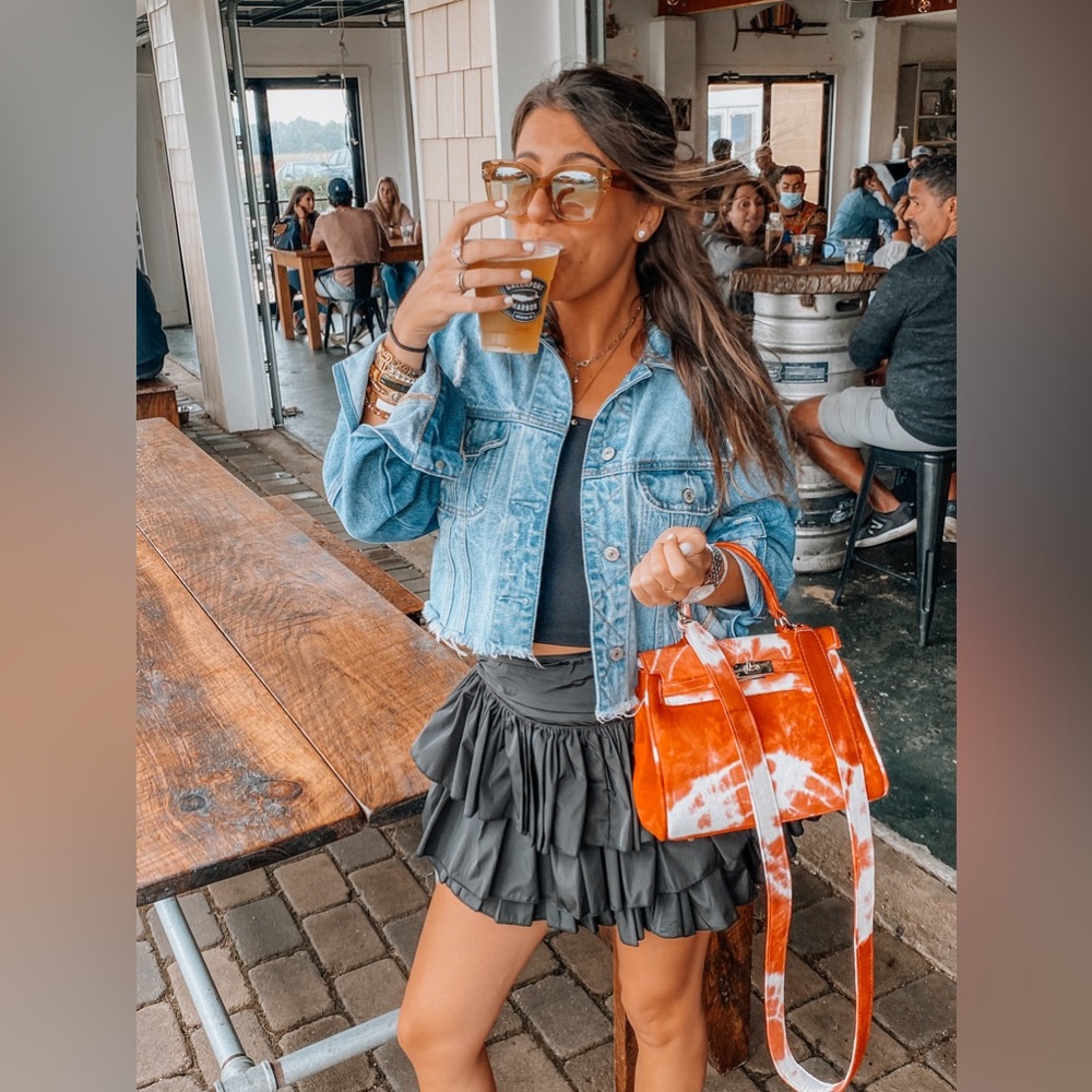 Black ruffle skirt with shorts